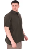 Mode XL Büyük Beden Erkek T-Shirt Pike Polo Yaka U25305 Haki - 2