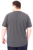 Mode XL Büyük Beden Erkek T-Shirt Bisiklet Yaka OPTIMISTIC U25028 Antrasit thumbnail 2