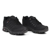 Erkek Siyah Outdoor Trekking Ayakkabı Kaymaz Taban Suya Dayanıklı Hafif Rahat Günlük Yürüyüş ve Dağ Spor Ayakkabısı - 1