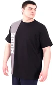Mode XL Büyük Beden Erkek T-Shirt Parçalı U25501 Siyah thumbnail 4
