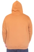 Mode XL Büyük Beden Erkek Kapüşonlu Sweatshirt Fermuarlı 3 İp BRONX U24560 Camel - 4