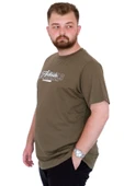 Mode XL Büyük Beden Erkek T-Shirt Bisiklet Yaka ORIGINALS U25038 Haki thumbnail 2