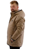 Mode XL Büyük Beden Erkek Kapitone Mont Kapüşonlu U24606 Kahverengi - 2
