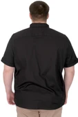 Mode XL Büyük Beden Erkek Gabardin Gömlek Mode09 U25603 Siyah - 3
