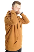 Mode XL Büyük Beden Sweat Kapşon Kangoroo Pocket Basic 20562 Camel thumbnail 3