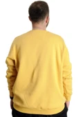 Mode XL Büyük Beden Erkek Sweatshirt Bisiklet Yaka Man Official 23528 Hardal - 4