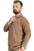 Mode XL Büyük Beden Erkek Sweat Polo Selanik Nakışlı 20440 Sütlü Kahve thumbnail 2