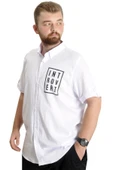 Mode XL Erkek Büyük Beden Gabardin Gömlek INTROVERT 23304 Beyaz - 2