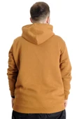 Mode XL Büyük Beden Sweat Kapşon Kangoroo Pocket Basic 20562 Camel thumbnail 4