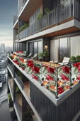 sizenelazım 80cm x 4m  Orkide  Balkon Bahçe Çit Brandası  Su İtici, UV Koruyucu, Dekoratif Örtü thumbnail 1