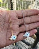 Opal Taşlı Balık Gümüş Kolye - Gold Renk - 2