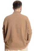 Mode XL Büyük Beden Erkek Sweat Polo Selanik Nakışlı 20440 Sütlü Kahve thumbnail 4