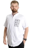 Mode XL Erkek Büyük Beden Gabardin Gömlek INTROVERT 23304 Beyaz - 1