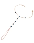 925 Ayar Gümüş Nazar Boncuklu Şahmeran Bileklik – El Yapımı, Ayarlanabilir Zincirli - Gold Renk - 6