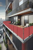 sizenelazım 60cm x 2.5m  Kiremit  Balkon Bahçe Çit Brandası  Su İtici, UV Koruyucu, Dekoratif Örtü - 1