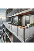 sizenelazım 70cm x 8.5m  Gri PVC Su Geçirmez Balkon Demiri Korkuluk Çit Branda thumbnail 1