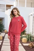 Aydoğan Kadın Asya Termal Kalpli Nar Çiçeği Pijama Takım 0490 thumbnail 2