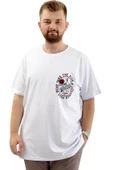 Mode XL Büyük Beden Erkek Tişört Baskılı Bisiklet Yaka Pamuklu CHANGE U24084 Beyaz thumbnail 1