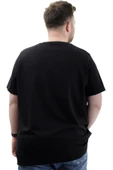 Mode XL Büyük Beden Erkek T-Shirt İnterlok Basic Bisiklet Yaka Tişört STRIVE U24078 Siyah thumbnail 4