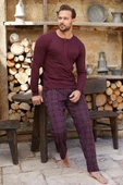 Aydoğan Erkek Civan Patlı Modal Bordo Pijama Takım 3350 - 1