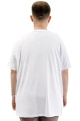 Mode XL Büyük Beden Erkek Tişört Baskılı Bisiklet Yaka Pamuklu CHANGE U24084 Beyaz thumbnail 4