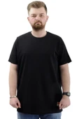 Mode XL Büyük Beden Erkek T-Shirt İnterlok Basic Bisiklet Yaka Tişört STRIVE U24078 Siyah thumbnail 1