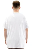 Mode XL Battal Beden Erkek Pamuklu T-Shirt Yumuşak Dokulu Baskılı BELIEF U24085 Beyaz thumbnail 4