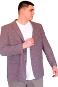 Mode XL Büyük Beden Erkek Klasik Blazer Ceket BRITANYA 23028 BORDO - 5
