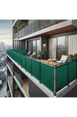 sizenelazım 80cm x 5.5m  Yeşil PVC Su Geçirmez Balkon Demiri Korkuluk Çit Branda thumbnail 1