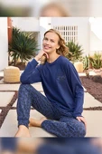 Aydoğan Kadın Asya Termal Leopar Lacivert Pijama Takım 0491 thumbnail 2