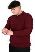 Mode XL Büyük Beden Erkek Sweat Polo Selanik Horse 23440 Bordo - 3
