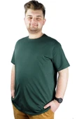 Mode XL Büyük Beden Erkek Tshirt Bisiklet Yaka Basic 20031 Nefti thumbnail 5