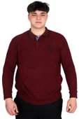 Mode XL Büyük Beden Erkek Sweat Polo Selanik Horse 23440 Bordo - 1