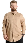 Mode XL Büyük Beden Erkek Ukol Cep Lycra Poplin 20350 Kahverengi - 1