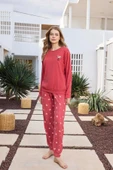 Aydoğan Kadın Asya Termal Kalpli Nar Çiçeği Pijama Takım 0490 thumbnail 1