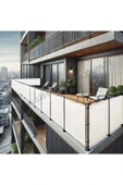 sizenelazım 70cm x 8m  Beyaz PVC Su Geçirmez Balkon Demiri Korkuluk Çit Branda thumbnail 1