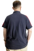 Mode XL Büyük Beden Erkek T-Shirt Polo Yaka Wreath 22320 Lacivert thumbnail 4