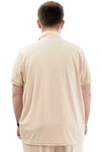 Mode XL Büyük Beden Erkek Tişört Polo Yaka JAKAR U24337 Bej thumbnail 4