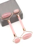Pembe Kuvars Doğal Taş Masaj Taşı Rose Renkli - Face Roller - 1