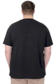Mode XL Büyük Beden Erkek T-Shirt Bisiklet Yaka Reseve U25017 Siyah thumbnail 2