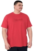 Mode XL Büyük Beden Erkek T-Shirt Bisiklet Yaka Craft U25016 Kırmızı thumbnail 1