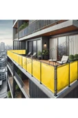 sizenelazım 100cm x 8.5m  Sarı PVC Su Geçirmez Balkon Demiri Korkuluk Çit Branda thumbnail 1
