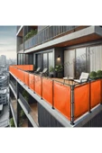 sizenelazım 100cm x 10m  Turuncu PVC Su Geçirmez Balkon Demiri Korkuluk Çit Branda thumbnail 1