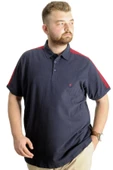 Mode XL Büyük Beden Erkek T-Shirt Polo Yaka Wreath 22320 Lacivert thumbnail 1