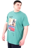 Mode XL Büyük Beden Erkek Baskılı T-Shirt Palm Dream U25026 Çağla thumbnail 4