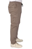 Mode XL Büyük Beden Pantolon Keten Kargo Jogger Milano 21912 Taş Rengi - 2