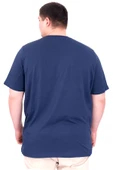 Mode XL Büyük Beden Erkek Baskılı T-Shirt Palm Dream U25026 İndigo thumbnail 2