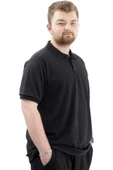 Mode XL Büyük Beden Erkek Tişört Polo Yaka JAKAR U24337 Siyah thumbnail 3