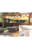 sizenelazım Teleskopik Açılıp-kapanabilir Gölgelik Tente Sistemi Krem Jüt 2m X 7m thumbnail 1