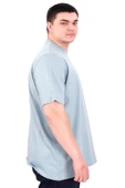 Mode XL Büyük Beden Erkek T-Shirt Bisiklet Yaka GORGEOUS U25022 Mavi thumbnail 3